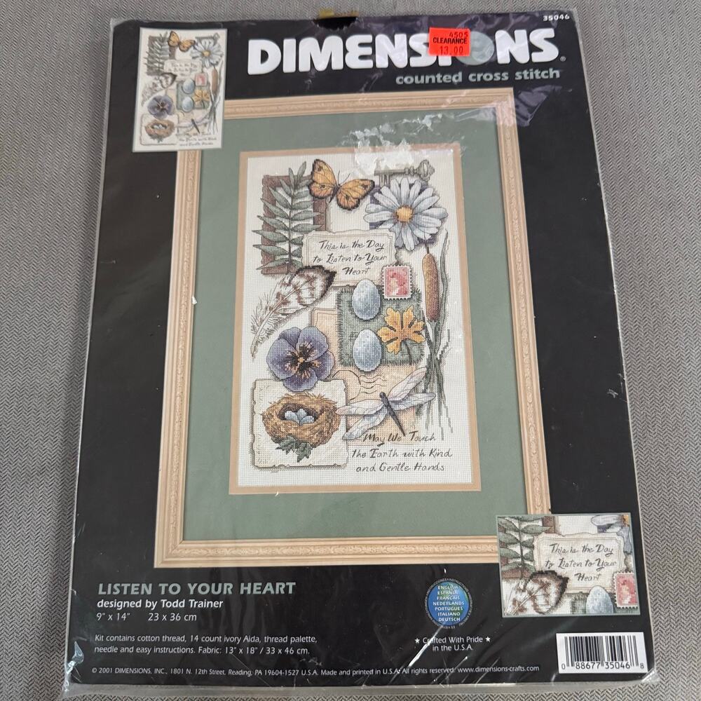 Dimensions Listen to Your Heart Counted Cross Stitch Kit #35046 Todd Trainer